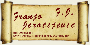 Franjo Jerotijević vizit kartica